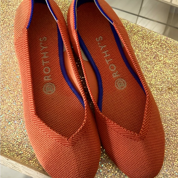 Rothy’s persimmon marine heel stripe flat women’s size 7.5 - Picture 2 of 7